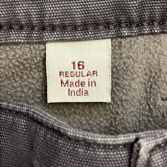 Carhartt Original Fit Fleece-Lined Canvas Work Pants Gray 8-Pocket Loop 16R - Picture 4 of 11